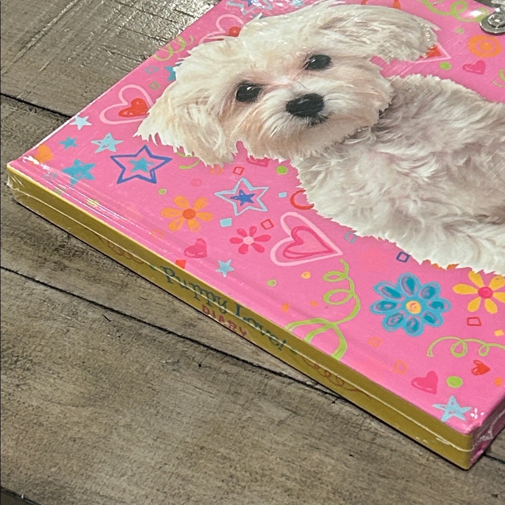 Puppy Love Diary/Journal Book For Kids With Lock And Keys Hardcover Bichon Cover - Picture 4 of 6